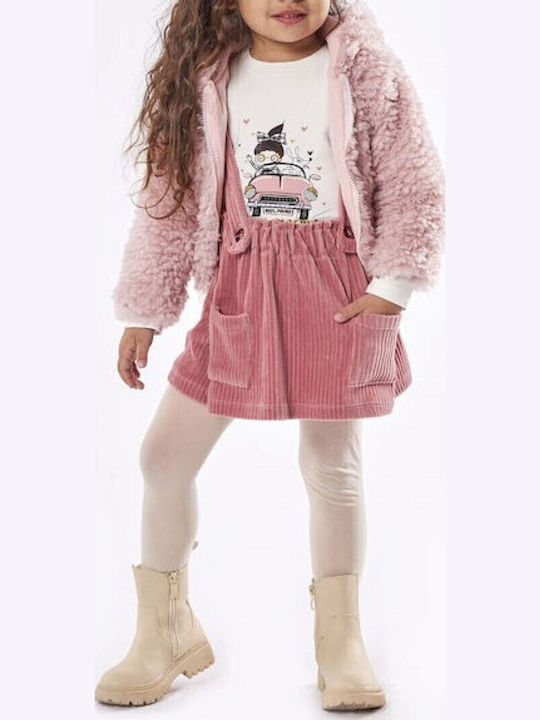 Kinder-Set mit Rock & Jacke Winter 3Stück Rosa