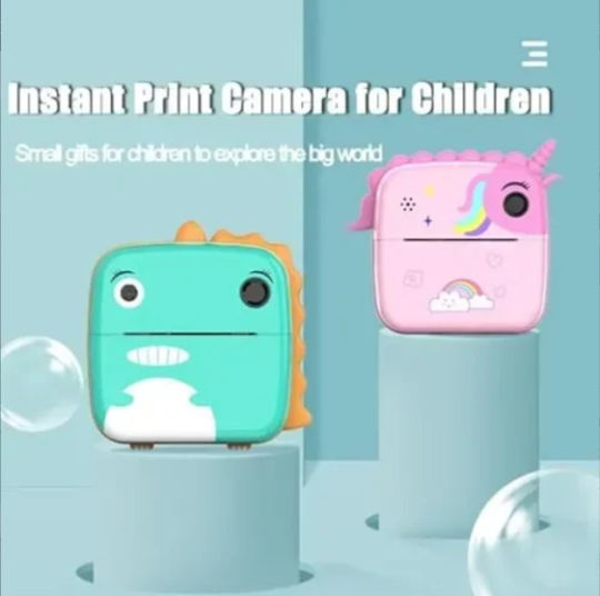 Little dinosaur Children's Camera with Thermal Printing Green