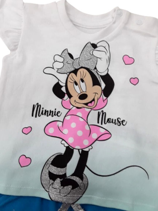 Παιδικό Σετ με Σορτς Καλοκαιρινό 2τμχ Λευκό Minnie
