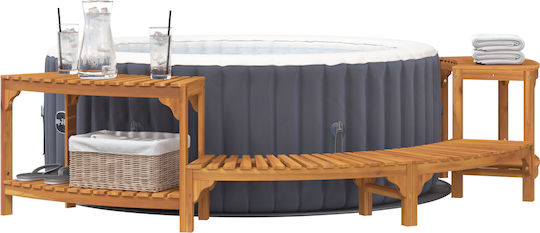 vidaXL Treaptă de piscină din lemn 252x111.5x55.5cm Maro