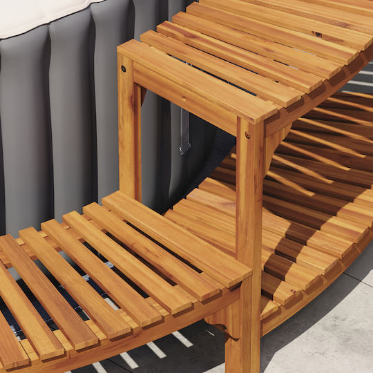 vidaXL Treaptă de piscină din lemn 252x111.5x55.5cm Maro