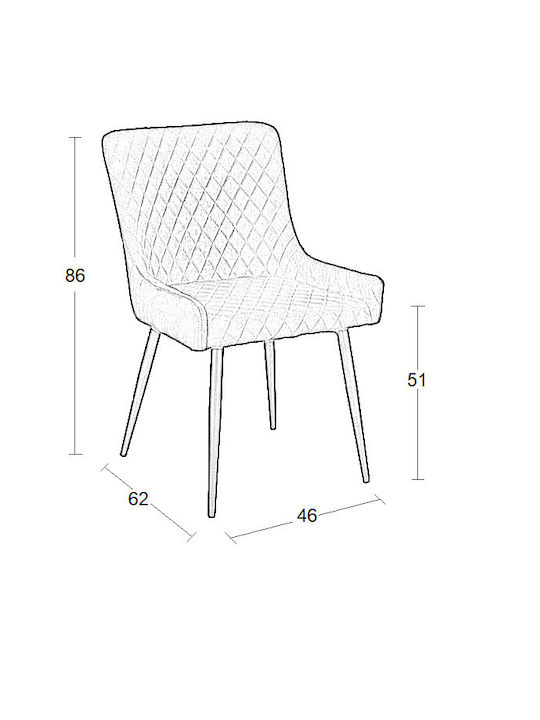 Vanesa Καρέκλα Τραπεζαρίας Βελούδινη Beige 52x55x85εκ.