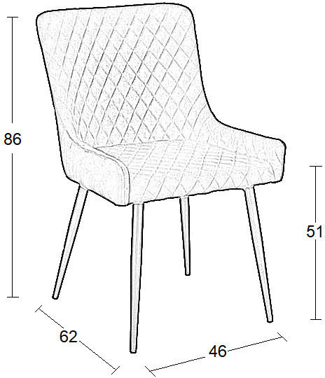 Vanesa Scaune Sala de mese Catifelate Bej 1buc 52x55x85buc