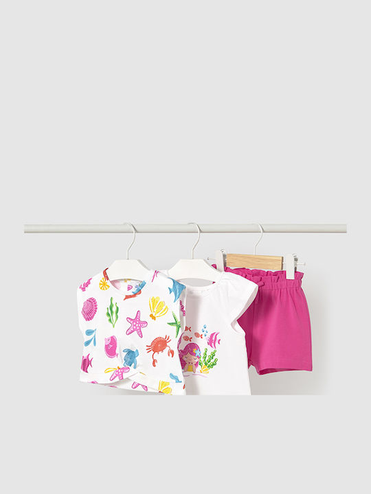 Kids' Set with Shorts Summer 3pcs Fuchsia