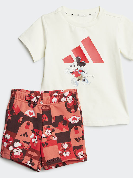 Kids' Set with Shorts Summer 2pcs White Disney Mickey Mouse