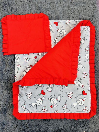 Stroller Bedding Set Stroller Red Blanket, Lightweight Bag, And Pillow