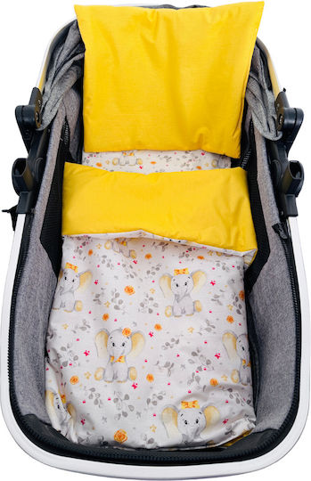 Set de lenjerie de pat pentru cărucior Cărucior Galben Blanket, Lightweight Bag, And Pillow