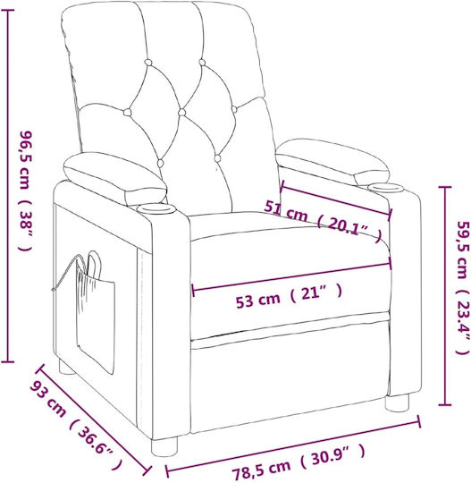 Fotoliu Relax Burgundy 78x93x93.5cm