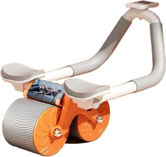 Roată Abdominală Timer Arvada Urbnfit Mecanism de Rebound Automat Suporturi pentru Coate Roată Lată de 10cm Set Complet Portocaliu