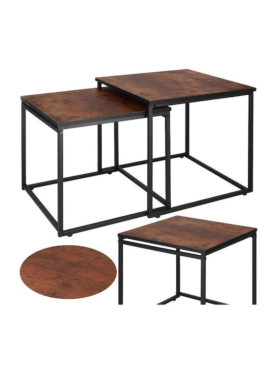 Platz Satztisch-Set Metall Braun 2Stück B49xT49cm