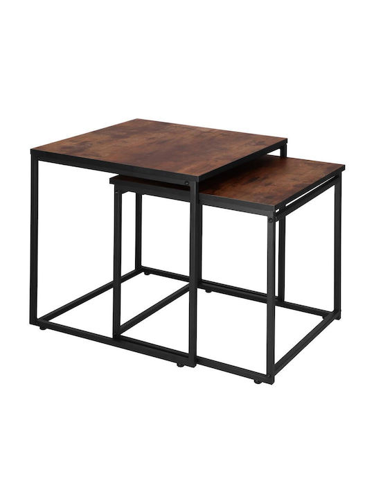 Platz Satztisch-Set Metall Braun 2Stück B49xT49cm