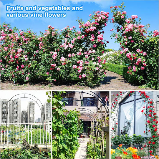 Metal Arch Curved Pergola Roses Decoration Wedding Baptisms Garden Anniversaries Parties Water-Resistant 240 X 140 X 38 Cm