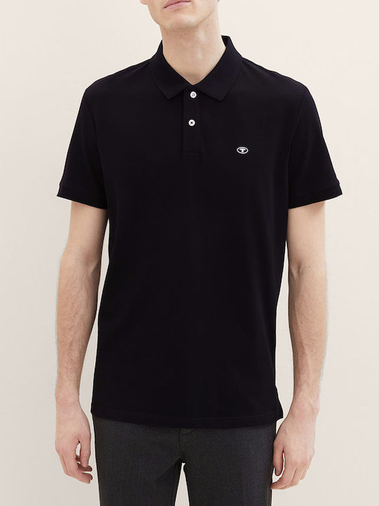 Basic Polo Μπλούζα Κοντομάνικη Μαύρη
