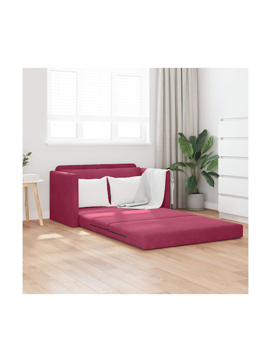 Doppelsitzer Sofa Bett Samt Rote 124x204x61cm