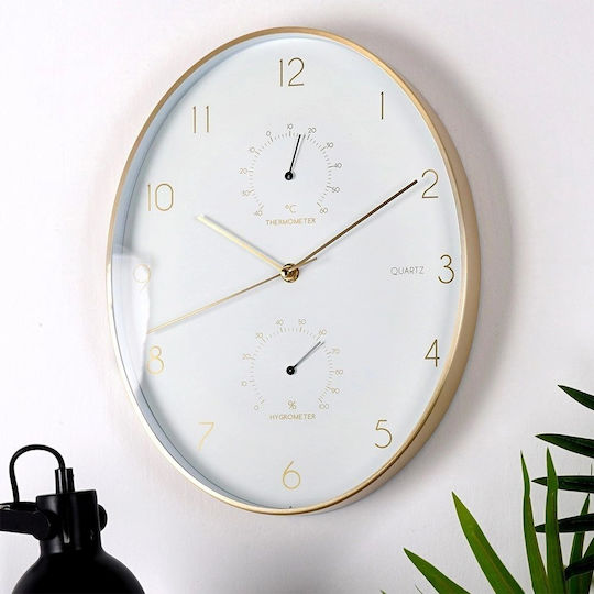 Zaros Wanduhr Metallisch Weiß 27x27.1cm