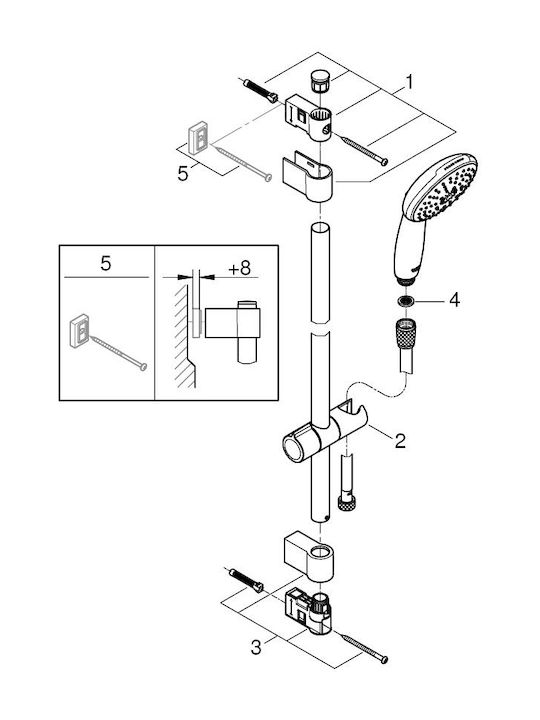Grohe Tempesta Shower Column without Mixer Silver