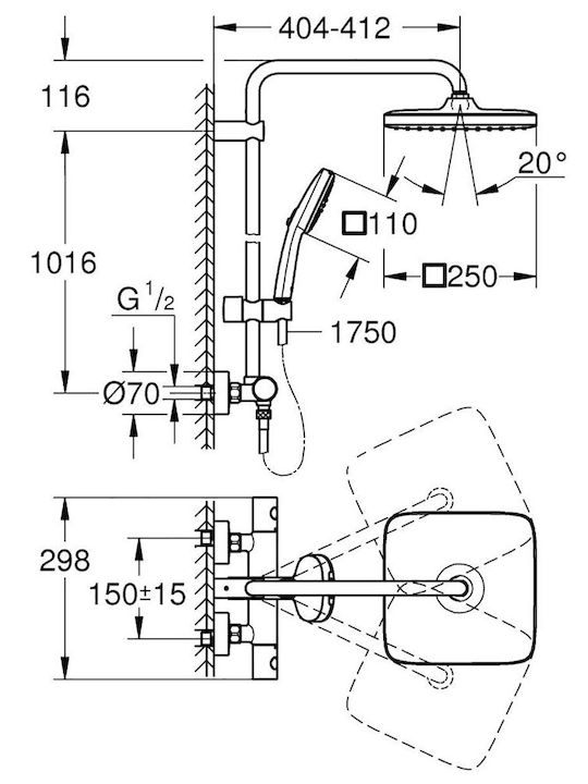 Grohe Tempesta Cube 250