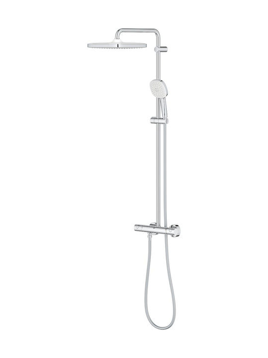 Grohe Tempesta Cube 250 Duschsäule mit Wannenbatterie Silber