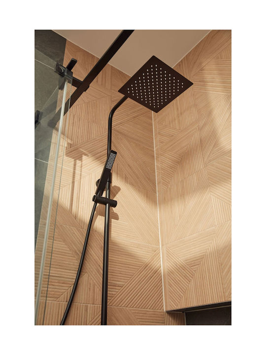 KFA Adjustable Shower Column with Bathtub Mixer 155cm Black