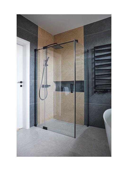 KFA Adjustable Shower Column with Bathtub Mixer 155cm Black