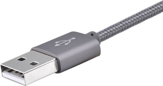 Devia MFI Geflochten USB-A zu Lightning-Kabel Gray 1.2m (BRA002460)