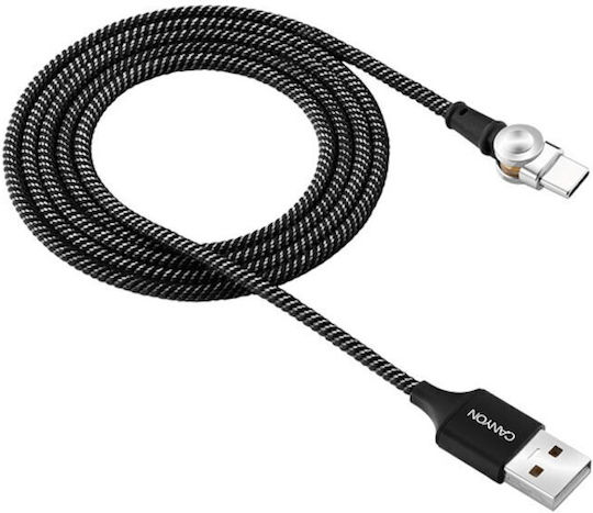 Canyon Плетен USB 2.0 Кабел USB-C Мъжки - USB-A Черен 1м CNS-USBC8B
