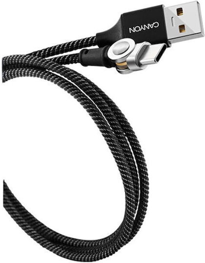 Canyon Плетен USB 2.0 Кабел USB-C Мъжки - USB-A Черен 1м CNS-USBC8B