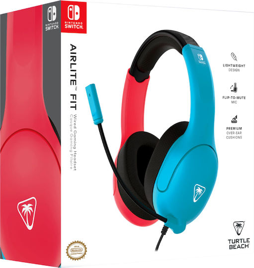Turtle Beach Airlite Fit Over Ear Gaming Headset with Connection 3.5mm Red / Blue