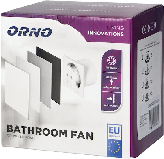 Orno Wall-mounted Ventilator Bathroom 100mm White