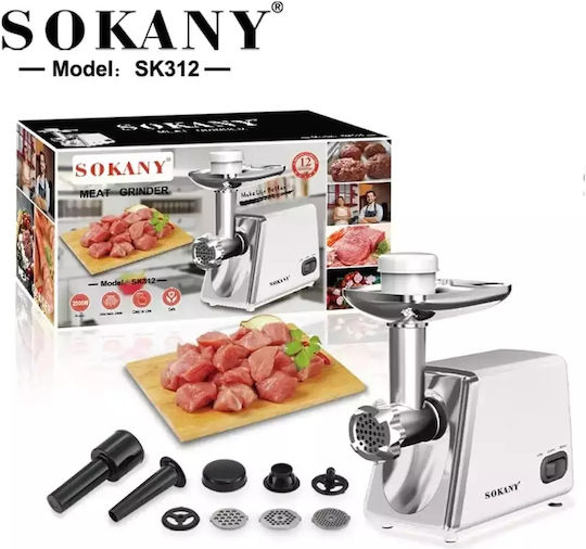 Sokany SK-312 Μηχανή Άλεσης Κιμά 2500W Λευκή