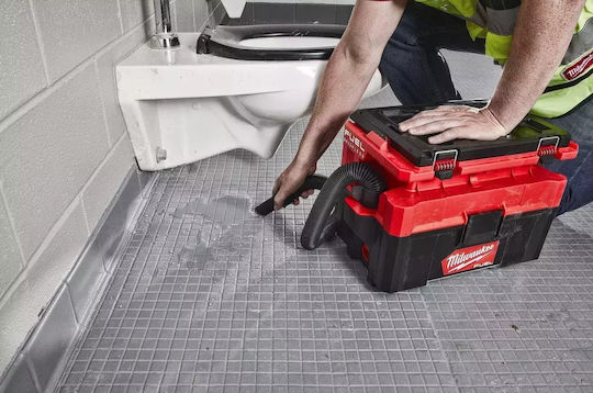 Milwaukee 4933478187 Rechargeable Vacuum Wet / Dry Without Charger and Battery with Plastic Bin 9.5lt