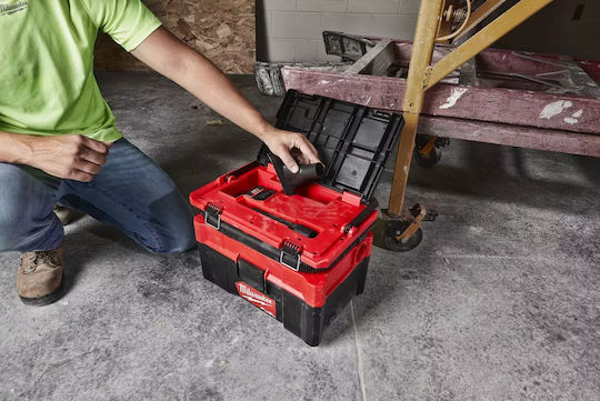 Milwaukee 4933478187 Rechargeable Vacuum Wet / Dry Without Charger and Battery with Plastic Bin 9.5lt