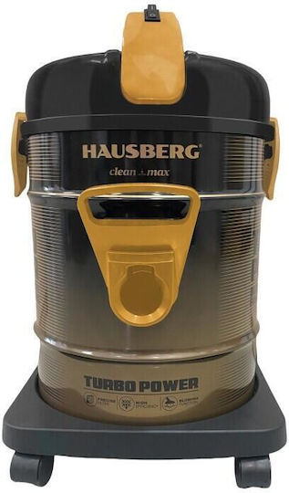 Hausberg Σκούπα Υγρών / Στερεών 2400W με Πλαστικό Κάδο 21lt