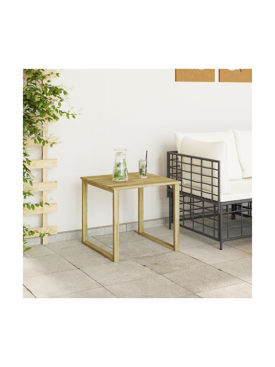 Sitting Room Outdoor Free Standing Wood Table Natural 50.5x50.5x46cm