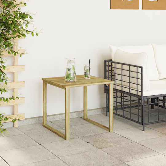 Sitting Room Outdoor Free Standing Wood Table Natural 50.5x50.5x46cm