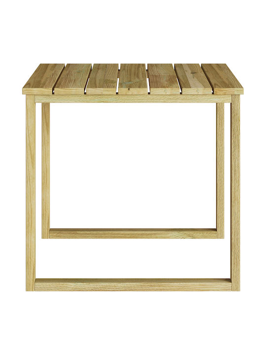 Sitting Room Outdoor Free Standing Wood Table Natural 50.5x50.5x46cm