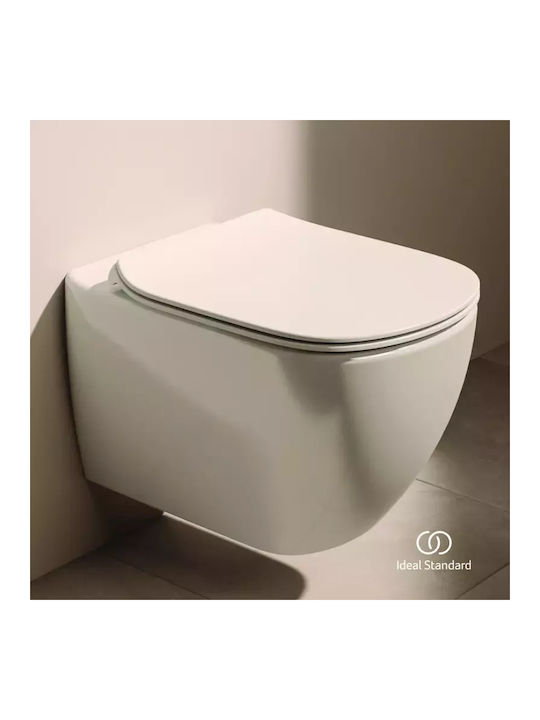 Ideal Standard Tesi HF AquaBlade Монтирана на стена тоалетна с Стройна Капак Софт Клоуз Бяла Ideal Standard Tesi HF AquaBlade Монтирана на стена тоалетна с Стройна Капак Софт Клоуз Бяла