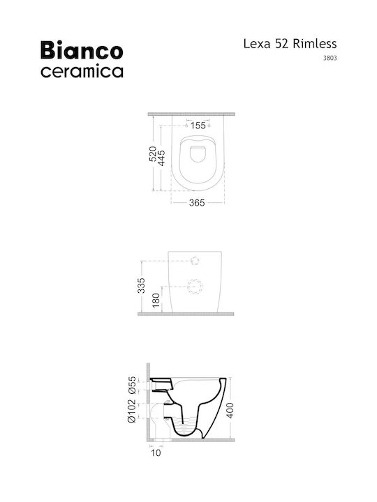 Bianco Ceramica Lenta Λεκάνη Δαπέδου Rimless με Slim Κάλυμμα Soft Close Λευκή Bianco Ceramica Lenta Λεκάνη Δαπέδου Rimless με Slim Κάλυμμα Soft Close Λευκή