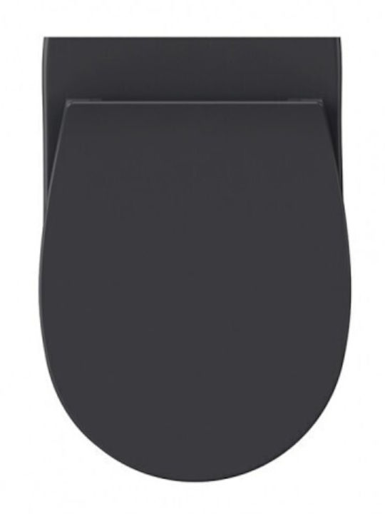 Bianco Ceramica Wall-Mounted Toilet Rimless with Cover Soft Close Black