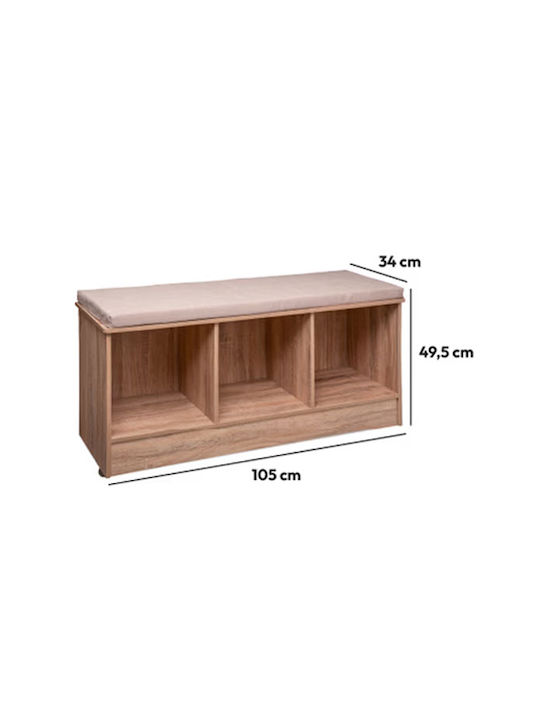 Entry Furniture with Shoe Rack & Bench Natural 105x34x49.5cm