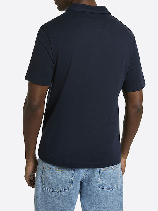 Polo Kurzarm Bluse Dunkelblau