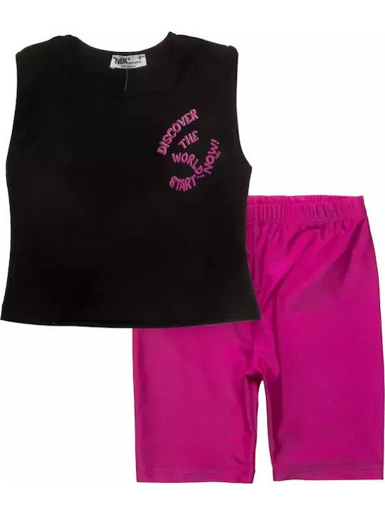 Kids' Set with Leggings Summer 2pcs Black