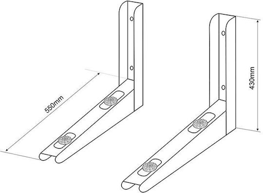 Support Air Conditioner Heat Pump Arm Length 550 Mm Galvanisiertes Stahl Bis 200 Kg Mc-624