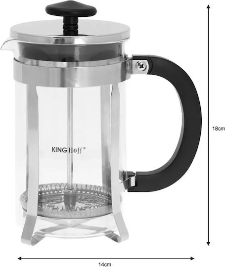 KING Hoff Manual Filter Coffee Maker Stainless Steel Silver 600ml