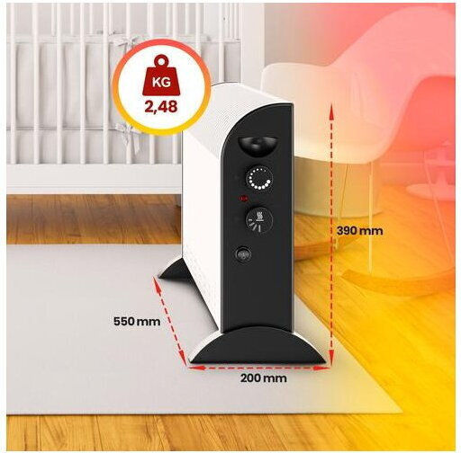 Extralink Θερμοπομπός Δαπέδου 2000W Μαύρος