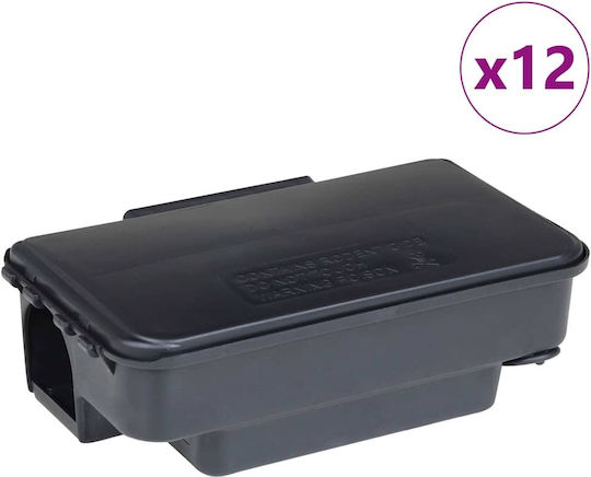 Vidaxl Παγίδες Ποντικιών 12 Τεμάχια Μαύρο 22x12,5x7,5 Εκ