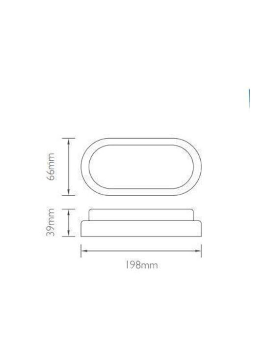 Fos me Επιτοίχια Εξωτερική Πλαφονιέρα LED IP54 12W 19.8x10x4εκ.