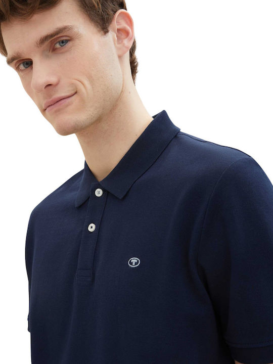 Basic Polo Herrenbluse Kurzarm Dunkelblau