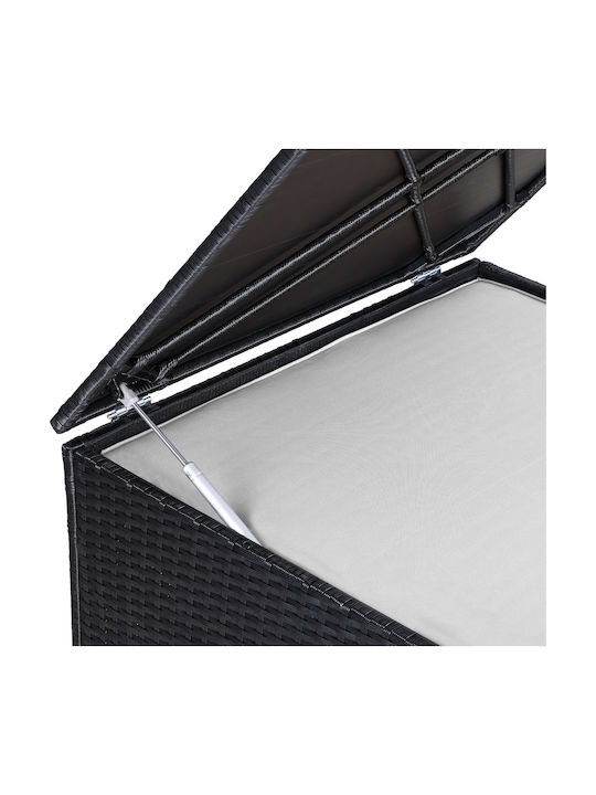 Casaria Cutie de depozitare pentru exterior Rattan 318lt Negru L75xW75xH70buc