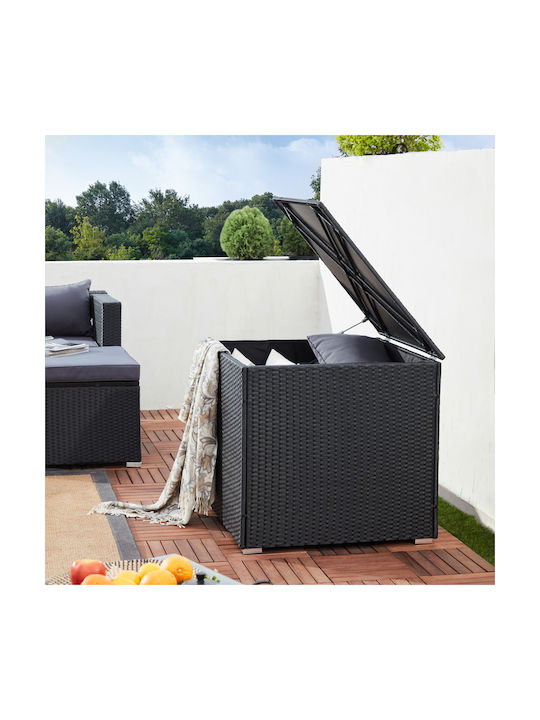 Casaria Cutie de depozitare pentru exterior Rattan 318lt Negru L75xW75xH70buc